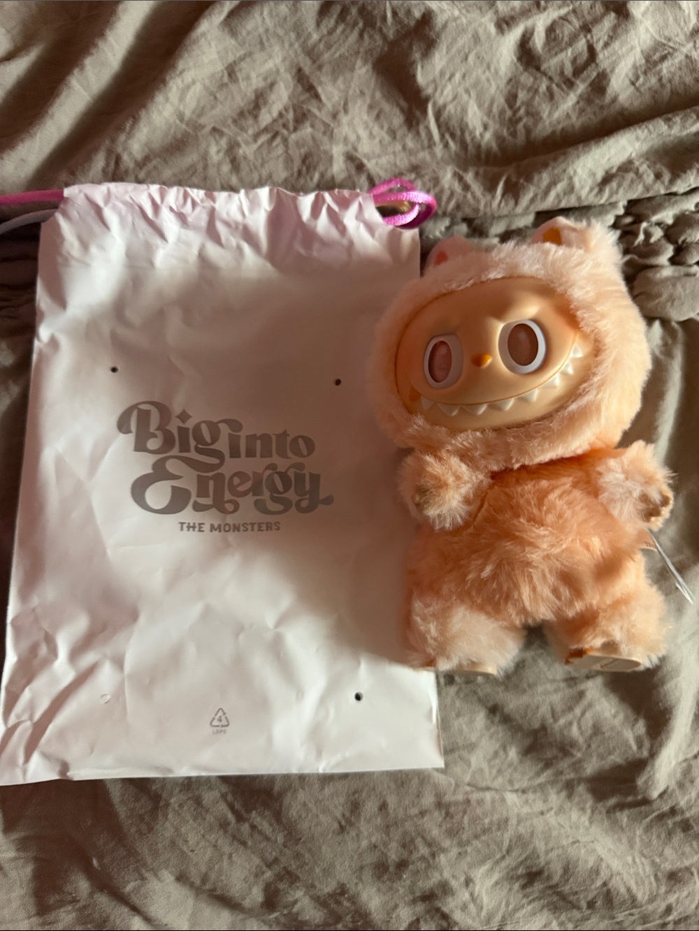 Peach Plush Monster Stuffed Animal